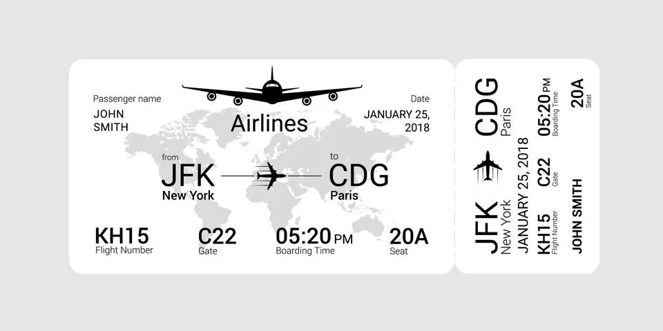 White boarding pass Stock Illustration