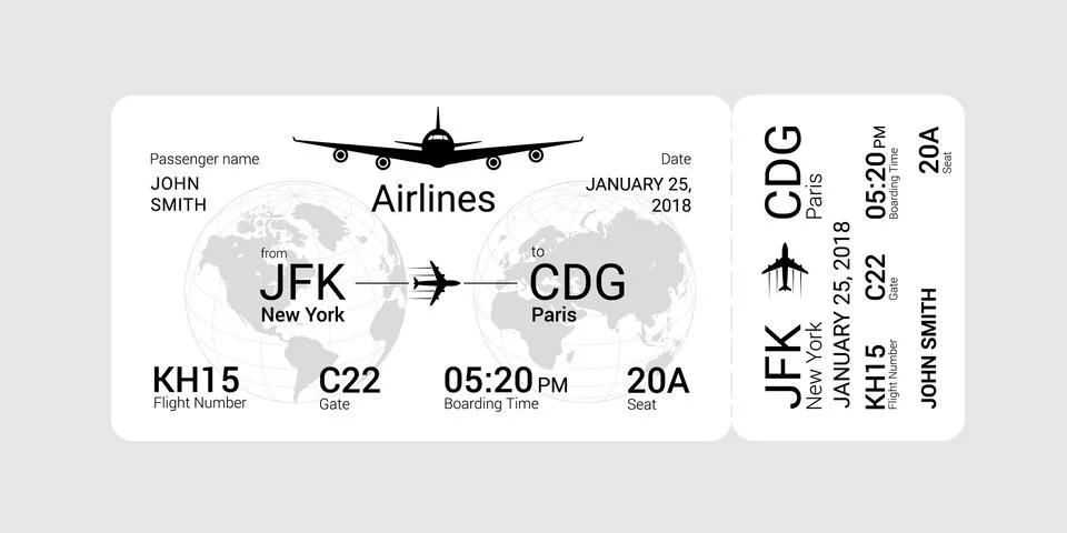 White boarding pass Stock Illustration