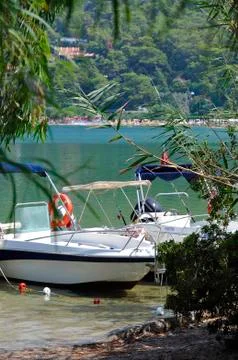 White boat docked Stock Photos