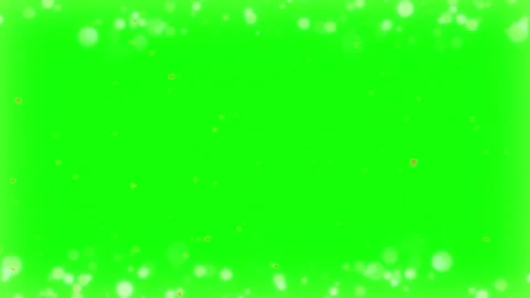 White bokeh light particles floating on a bright green screen background Stock Footage 343907939