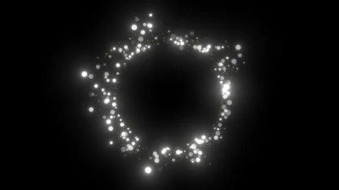 White bokeh light spark glitters in circle animation Vidéo 336791514