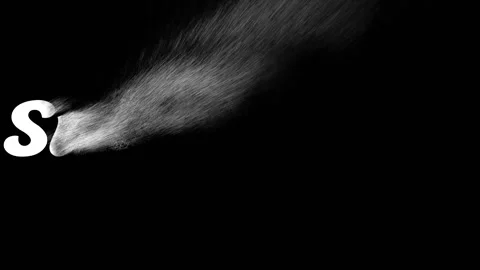 White bold text spelling subscribe with a powder dust dispersion effect Stock Footage 343576807