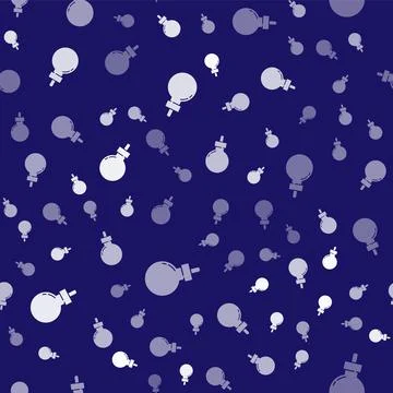 White Bomb ready to explode icon isolated seamless pattern on blue background Stock Illustration