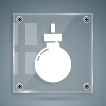 White Bomb ready to explode icon isolated on grey background. Happy Halloween Illustrazione stock