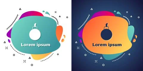 White Bomb ready to explode icon isolated on white and blue background. Abstract Stock Illustration