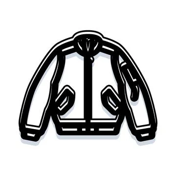 White bomber jacket drawing isolated on background Stock Illustration