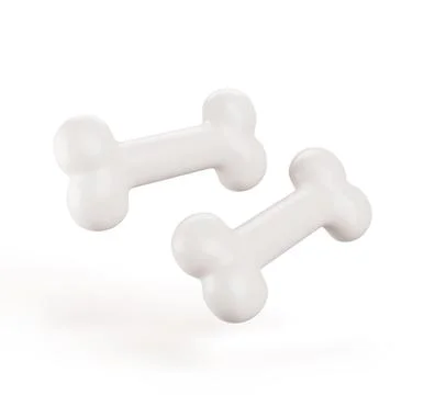 White bone 3d render icon set. Isolated dog food, treat or snack for pet. Human Stock Illustration