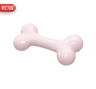 White bone. Realistic 3d design element In plastic cartoon style. Icon isol.. イラスト素材