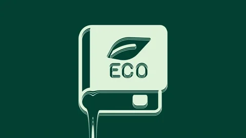 White Book about ecology icon isolated on green background. Biology book. 4K Stock Footage 236006417