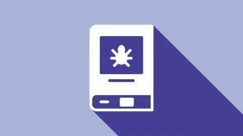White Book about insect icon isolated on purple background. 4K Video motion Stock Footage 148300991