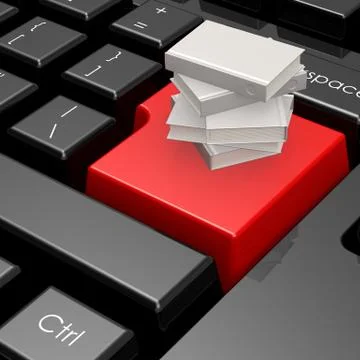 White book on red button of computer keyboard Stock Illustration