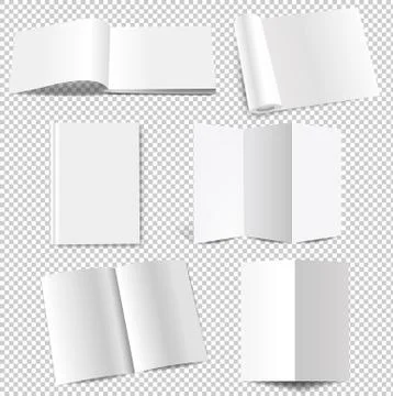 White Book Template Mockup Set Isolated Transparent Background Stock Illustration