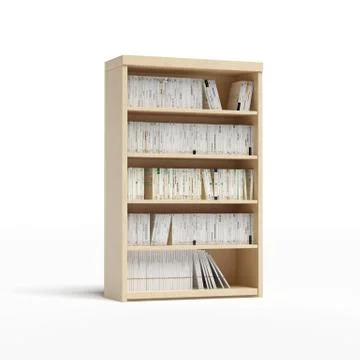 White bookcase with books Illustration