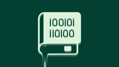 White Books about programming icon isolated on green background. Programming Stock Footage 236006063