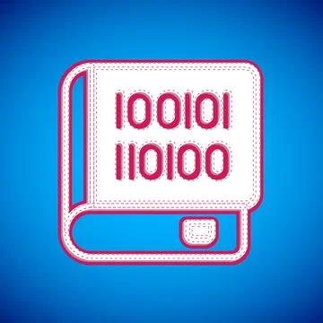 White Books about programming icon isolated on blue background. Programming Stock Illustration