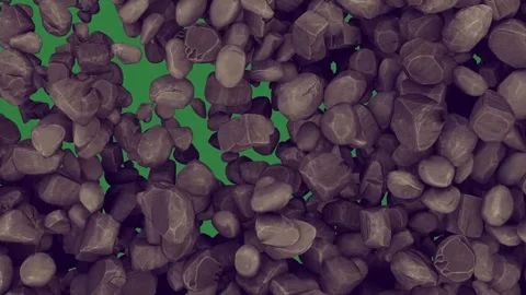 White border and black screen lot of rocks on it broken glass stones pile Stock-Footage 336893288