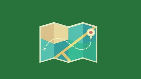 White border and pencil map compass Видео 337028651