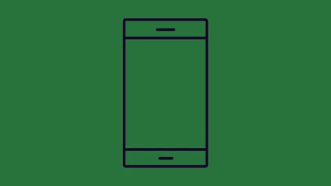 White border and screen an arrow pointing to the left phone icon image of Stock Footage 336955358