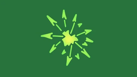 White border and yellow explosion an image of screen star isolated on green Video stock 336854856