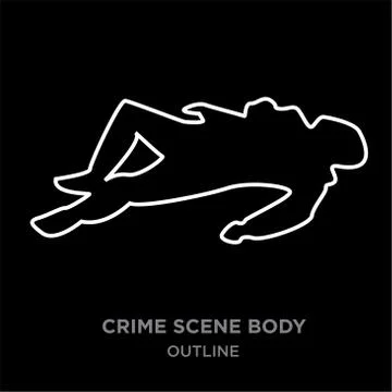 crime scene body silhouette on white background, vector