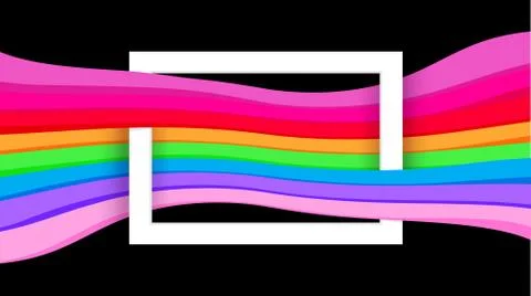 White border frame on black and colorful graphic background, paper white fram 스톡 일러스트