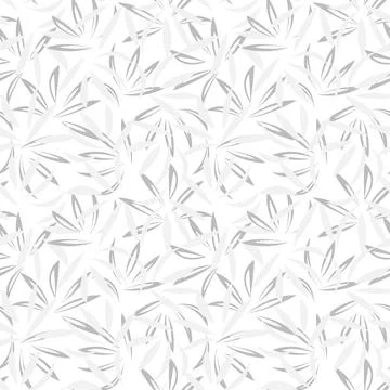 White Botanical Floral Seamless Pattern Background Stock Illustration