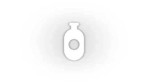 White bottle icon with shadow isolated on white background. Stock Footage 209120362