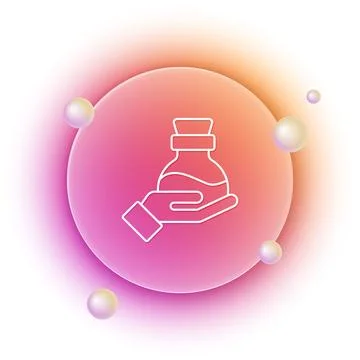 White Bottle with potion icon isolated on white background. Flask with magi.. Stock Illustration