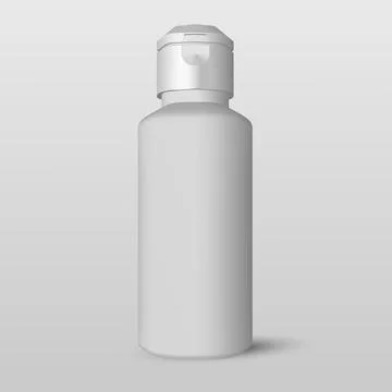 White Bottle of Shampoo Packaging Isolated over White Background Stock Illustration