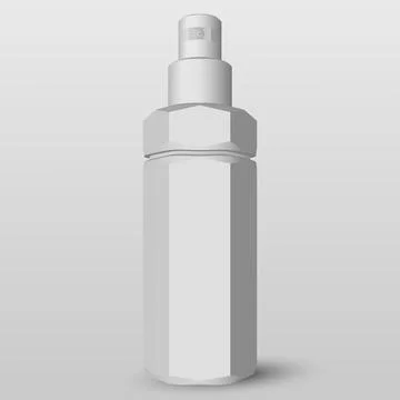 White Bottle of Shampoo Packaging Isolated over White Background Stock Illustration