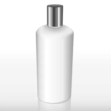 White bottle with a silver cap Stock Illustration