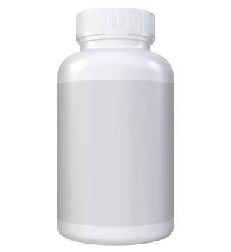 A white bottle with a white cap Stock Illustration