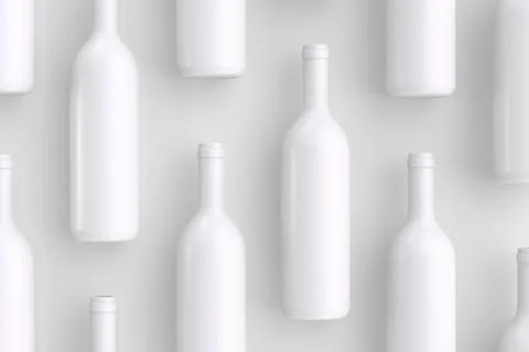 White bottles on white background Stock-Fotos