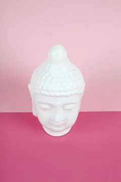 White Bouddha pink Stock Photos