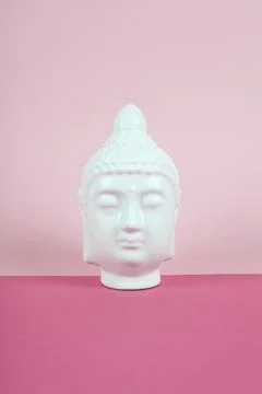 White Bouddha pink Stock Photos