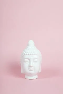 White Bouddha pink Stock Photos