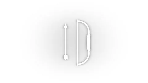 White bow and arrow icon with shadow isolated on white background. Stock Footage 201770498