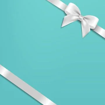 White Bow With Mint Poster Stock Illustration