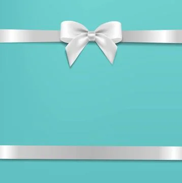 White Bow With Mint Poster Stock Illustration