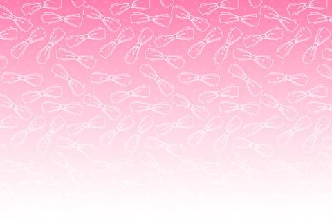 White bow shape pattern on a pink background. Stock Illustration