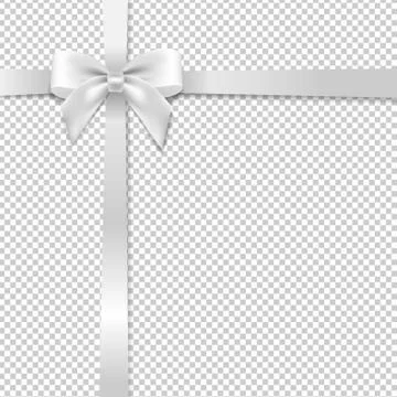 White Bow With Transparent Background Stock Illustration