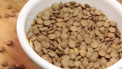 White bowl full of lentils  Stock Footage 295160846