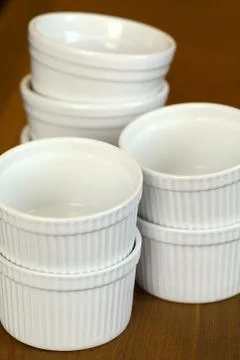 White bowls Stock Photos