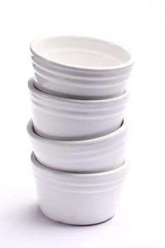 White bowls Foto stock