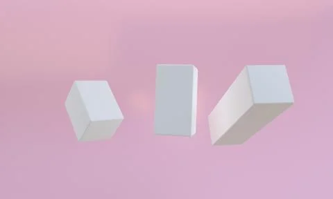 White box 3d abstract style background. Concept : poster, advertising ,cover  Stock Illustration