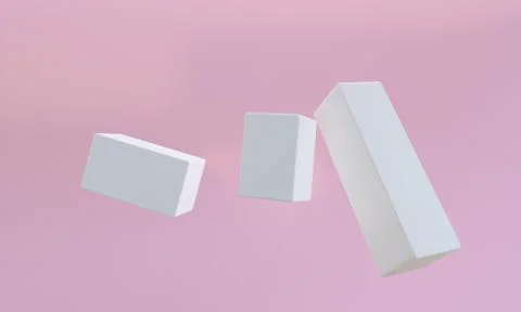 White box 3d abstract style background. Concept : poster, advertising ,cover  Stock Illustration