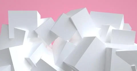 White box 3d abstract style background. Concept : poster, advertising ,cover  Stock Illustration