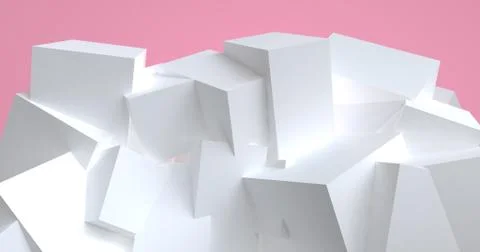 White box 3d abstract style background. Concept : poster, advertising ,cover  Stock Illustration