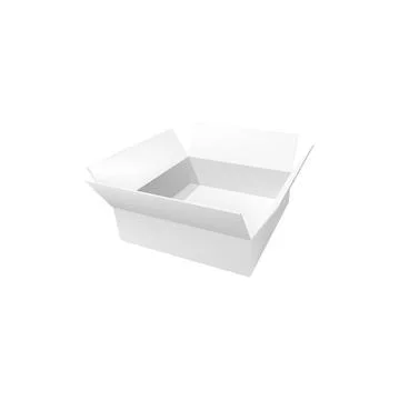 White box 3d vector parcel mockup with flap lids 库存插图