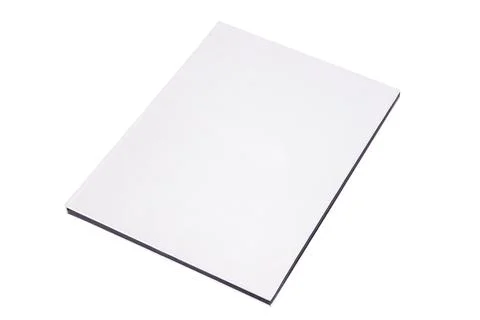 White box, almost flat closed and isolated on white background Stock Photos